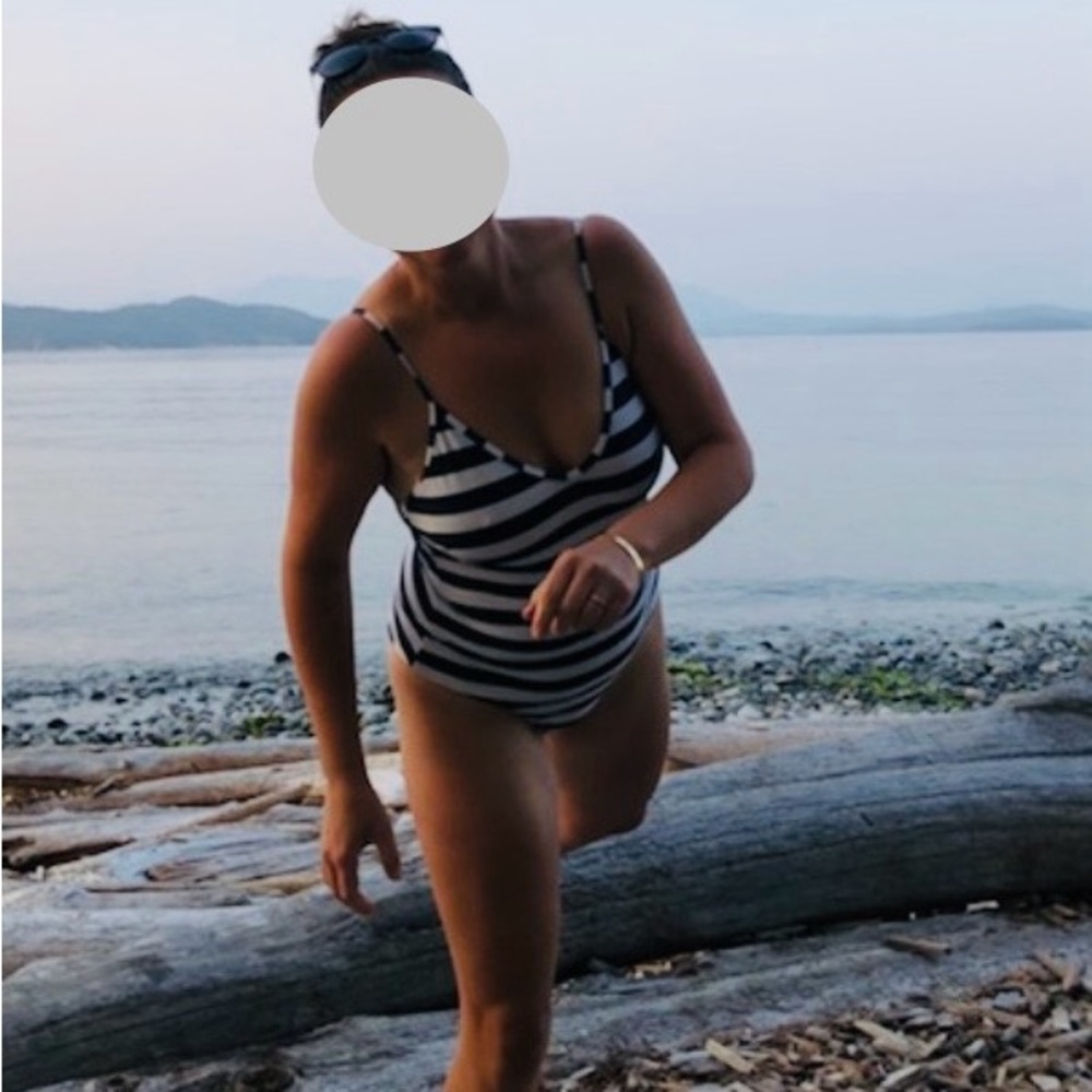 Striped Navy White Beck Söndergaard one piece swimsuit
